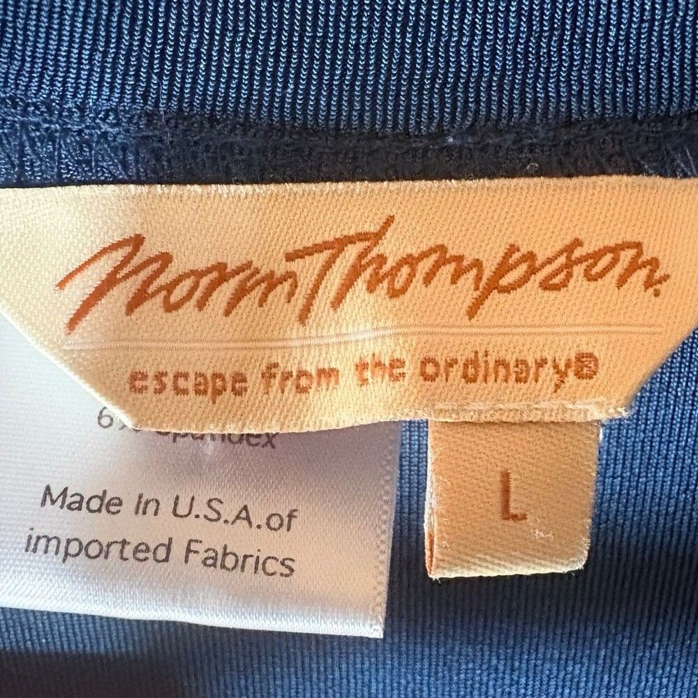 Norm Thompson Teal Tunic Top Silky Stretch Knit Size Large - Picture 4 of 6